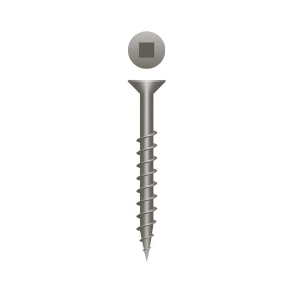 Newport Fasteners Wood Screw, #9, 1-1/4 in, Plain Case Hardened Steel Flat Head Square Drive, 6500 PK 845534-6500 - main